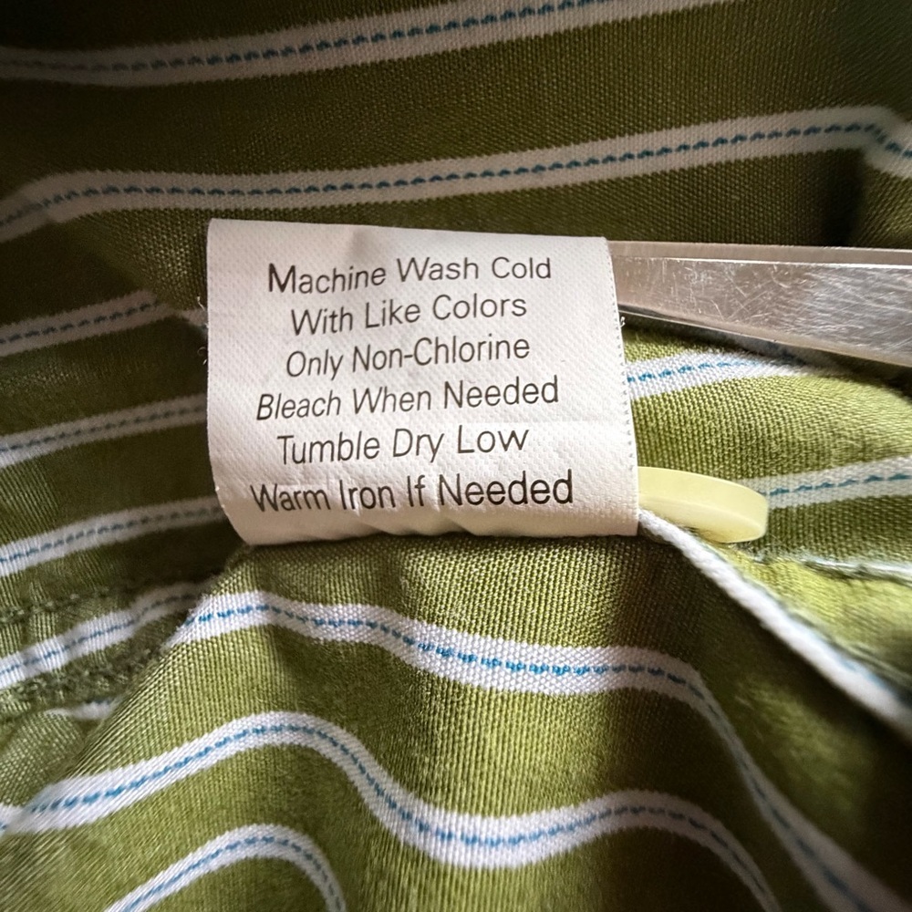 Hollister Shirt Mens XL Green Stripe Long Sleeve Button Up Casual Preppy - Picture 11 of 11